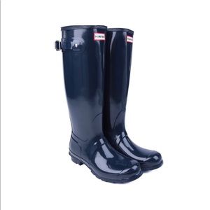 Hunter Original Gloss Navy Rain Boots (Size 9)